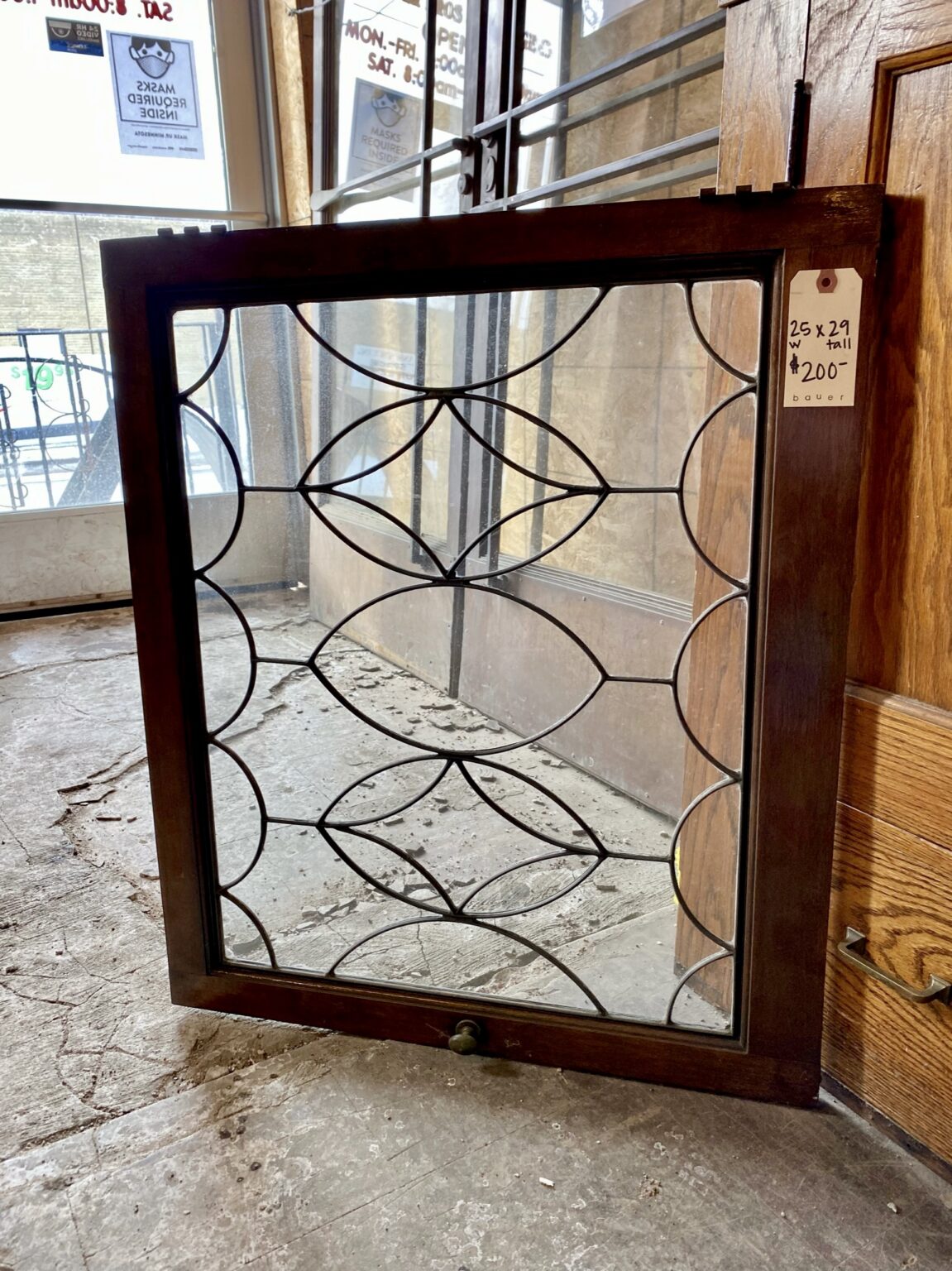 Leaded Glass Window With Circle Details Bauer Bros Inc