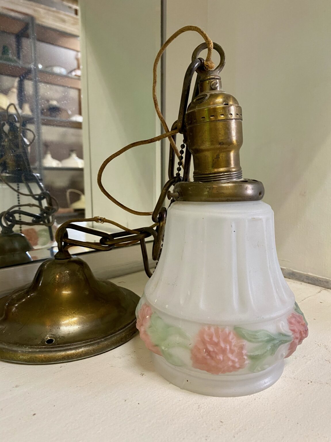 Antique Pull Chain Pendant Light Bauer Bros Inc.